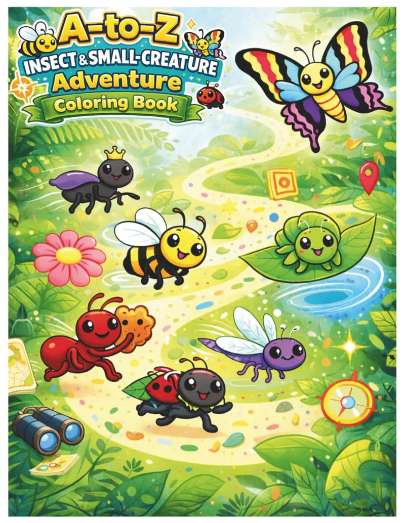 Cover of the A to Z Insect and Small-Creature Adventure Coloring Book